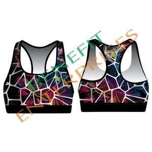 Sujetadores deportivos transpirables para gimnasio para mujer Sujetador de entrenamiento de yoga estampado para correr - Product Image 4