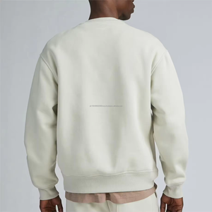 Nouvelle collection automne-hiver, sweat-shirt en molleton de coton et polyester surdimensionné, épaules tombantes, col rond, pull-over - Product Image 2