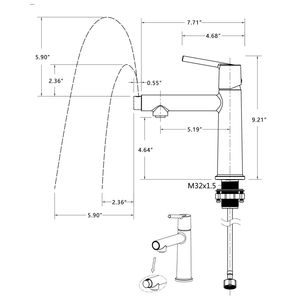 Rubinetto da Bagno Nero Opaco Monocomando da Appoggio, 1-3 Fori, Modalità Flusso Fontana, Funzione Due-in-Uno per Lavabi e Mobili Lavanderia - Product Image 6