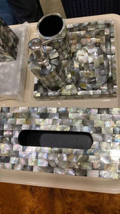 Vente chaude ZH TRADERS Artisanat de luxe Ensemble de salle de bain en nacre de cinq pièces Accessoires sanitaires multifonctionnels - Product Image 3