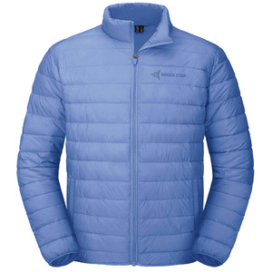 Daizen Star Men's Black Puffer Jacket Stand Collar Zipper Closure Windproof Winter Casual Solid Color Front Logo Regular Fit - Product Image 3
