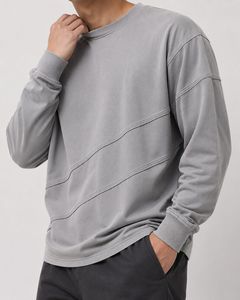 เสื้อสเวตเชิ้ตแขนยาวคอกลมสีเทาสำหรับผู้ชาย ทรงปกติ สวมใส่สบาย ผ้าถัก สีพื้น 100% ผ้าฝ้าย เหมาะสำหรับฤดูหนาว แห้งเร็ว - Product Image 1