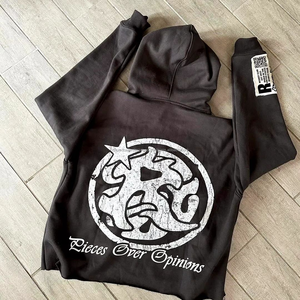 Sweat à capuche court surdimensionné pour homme Streetwear Y2K 100% coton avec imprimé bouffant Sweats à capuche teints unis avec logo personnalisé - Product Image 4