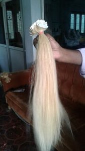 Indian Remy Virgin Raw Indian Temple Hair 613 Blonde Straight 34 Inches <b>Bleached</b> Tape Hair Extension - Product Image 4