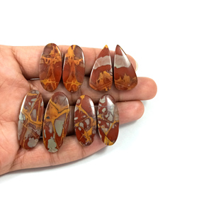 Piedras Preciosas Sueltas de Jaspe Noreena Natural, Color Marrón Rojizo, Forma Mixta, Curación, Hechas a Mano, Cabujón Plano de 2-3 cm - Product Image 1