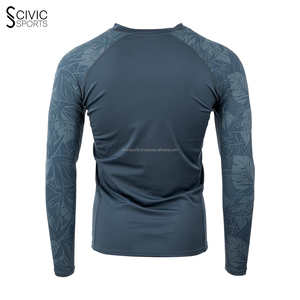 OEM Custom Sublimation MMA Rash Guard Compression Fit Respirant et Anti-UV Sportswear pour Hommes avec Logo Avant UPF50 + - Product Image 3