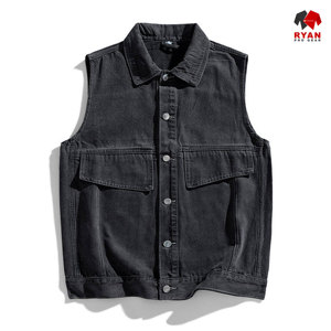 Ryan Pro Gear Nouveau design Gilet en jean unisexe sans manches écologique et tendance avec logo personnalisé Coupe classique - Product Image 1