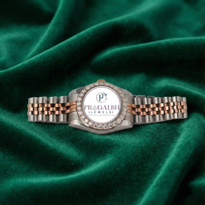 นาฬิกาข้อมือเพชรหรู Pragalbh Jewels รุ่นสั่งทำพิเศษ ตัวเรือนสแตนเลสสตีลสองสี ระบบควอตซ์ สำหรับผู้หญิง - Product Image 1