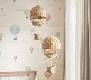 Décoration de plafond artisanale populaire en forme de montgolfière, en rotin tressé, pour chambre d'enfant, décoration murale intérieure - Product Image 2