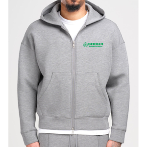 Sweat à capuche zippé unisexe personnalisé 100 % coton, respirant, tricoté, streetwear, épais, à épaules tombantes pour homme - Product Image 5