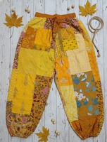 Pantalon de yoga confortable et respirant pour l'été, style patchwork bohème hippie vert, super confortable, vente en gros pour femmes