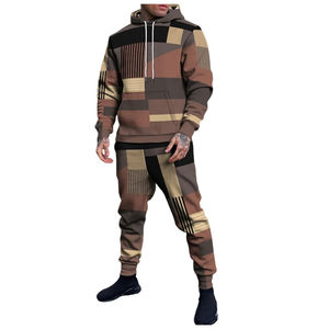 Conjunto Deportivo de 2 Piezas para Hombre, Ecológico, Sublimado, Tallas Grandes, Moda de Invierno, con Logotipo Personalizado y Capucha, Diseño de Patrón Sólido - Product Image 3