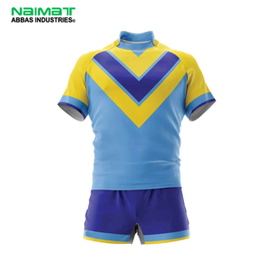 Ensemble de maillot de rugby sublimé à manches courtes et short d'entraînement flexible pour homme - Collection Fitness Pro Chevron - Product Image 1