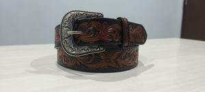 Hebilla de Cuero de Vaca con Filigrana de Cobre, Diseño Floral Western Vintage, Hecha a Mano, Impresa por Transferencia Térmica, de Alta Resistencia - Product Image 4