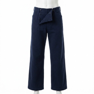 Pantalon de travail en velours côtelé pour homme, coupe droite, avec passants de ceinture, teint uni, style décontracté industriel - Product Image 3