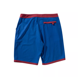 Men's Blue Board Shorts With Red Trim Quick Dry <b>Elastic</b> Waist Casual Swimwear Quick Dry Breathable Men Shorts Hot Selling - Product Image 1