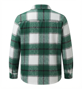 Chemise en flanelle brossée pour homme, 100% coton, boutons en corne, douce, chaude, respirante, manches longues, à carreaux, été, travail en plein air, décontractée - Product Image 4