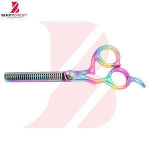 Ciseaux de coiffure professionnels multicolores arc-en-ciel en titane avec manche ergonomique en plastique - Product Image 6