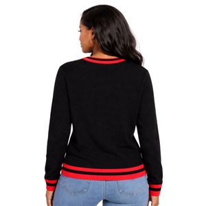 Maglione Nero in Lana con Scollo a V Delta Sigma Theta per Donne, Vestibilità Comoda, Tessuto Premium, Abbigliamento Casual per Confraternite Greche - Product Image 2