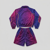 Ensemble short et veste coupe-vent réfléchissante zippée pour homme, grande taille, décontracté, maternité, avec logo brodé, en coton imperméable