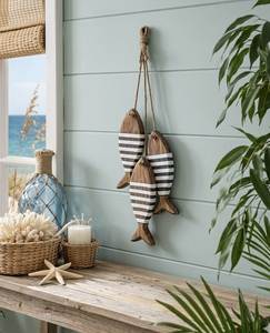 Guirlande murale moderne en bois avec perles et pompons, décoration d'intérieur en bois naturel, faite à la main, écologique, pour salon et chambre à coucher, idéale pour Diwali - Product Image 3