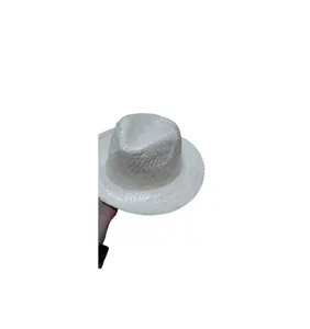 قبعة عشب البحر الغربي المنسوجة يدويًا على شكل شريط للبالغين للنساء/الرجال - قبعة قش للحفلات والأعياد (ساندي للتواصل عبر واتساب 0084587176063)