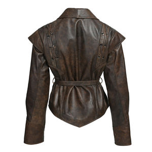 Wholesale Genuine <b>Leather</b> <b>Jacket</b> Goatskin <b>Jacket</b> Regular Fit <b>Jacket</b> Custom Logo Factory Price Export - Product Image 2