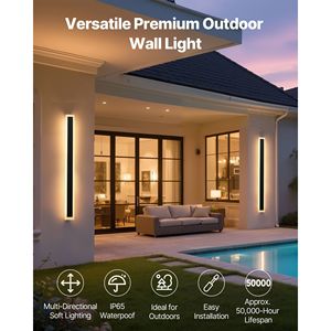 Lampade da parete esterna moderna da 47.2 pollici lungo dimmerabile IP65 impermeabile antiruggine 2 Pack lampade da parete per esterni per la casa - Product Image 2