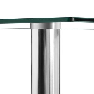 Tavolo da Pranzo in Vetro Trasparente e Ferro dal Design Semplice ed Elegante per Uso Domestico - Product Image 4