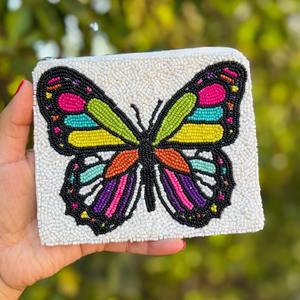 Bolso de mano bordado con cuentas, monedero de cuentas, monedero pequeño y colorido, bolsa para monedas, cartera de mano. - Product Image 2