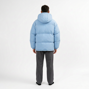 Chaqueta Acolchada con Capucha Amarilla para Hombre, con Ribete de Piel Personalizable en la Parte Delantera, Transpirable, Resistente al Viento, Abrigo de Invierno Informal, Corte Holgado, Forro Polar de Poliéster - Product Image 6