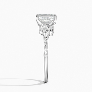 Bague BOJ 0152 en argent 925, taille émeraude, sertie de diamants solitaires à griffes, 2 carats, couleur D, VVS1, moissanite certifiée GRA - Product Image 3