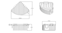 Étagère de salle de bain murale triangulaire moderne en cuivre brossé chromé doré, forme festonnée, durable, pour un seul usage