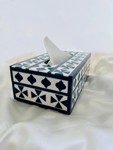 Handmade Bone Inlay Tissue <b>Box</b> Wooden Rectangle Napkin <b>Storage</b> Holder Home <b>Decor</b> Wholesale Tissue <b>Box</b> - Product Image 2