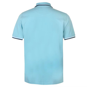 เสื้อโปโลแขนสั้นผู้ชาย สีฟ้าอ่อน ผ้าฝ้ายปิเก้ ระบายอากาศได้ดี สีพื้น ทรงปกติ - Product Image 2