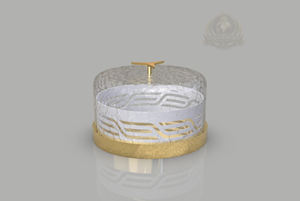 Dôme à gâteau de luxe en métal, plateau de présentation moderne pour la réception arabe des Émirats arabes unis, support à gâteau de mariage, présentoir à pâtisserie - Product Image 2