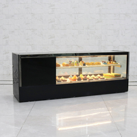 Vitrine réfrigérée de comptoir commerciale à vitre droite, refroidissement par air, pour sushis, gâteaux et aliments