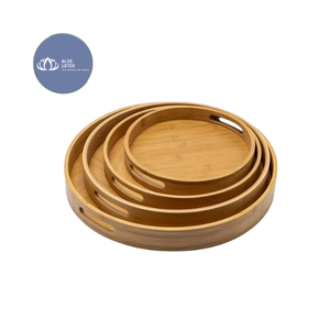 Bandeja de Madera Pulida Sostenible, Reutilizable, para Aperitivos, Venta al Por Mayor - Product Image 1