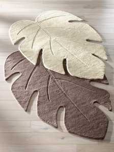 Modern Leaf Shape Area Rug Plush wool Non-Slip latex Backing Living Room Decor Hand Tufted 100% Wool Leaf Shape Anti Slip - Product Image 6