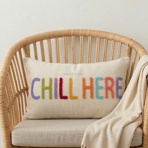 Chill Here Tufted Lumbar 12x20 Custom Size Cushion <b>Cover</b> Sustainable Soft Cotton Lavish Look Decor Tufted Cushion <b>Cover</b> - Product Image 1