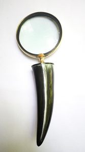 Lupa de Mano de Lujo Ecológica Hecha a Mano con Mango de Cuerno de Búfalo Negro Natural, Decorativa Vintage para Oficina y Escritorio - Product Image 2