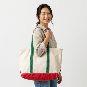 Sac fourre-tout en toile bleu clair pour femmes, grande capacité, tendance et polyvalent, avec logo personnalisé, sac à main en toile de coton pour le shopping et les voyages - Product Image 4