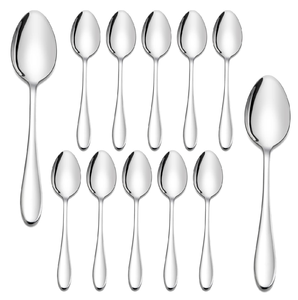 Wholesale Silver Short Handle Spoons Stainless Steel Dining Spoon Cutlery <b>Set</b> Crafts <b>6</b> Pieces <b>Set</b> - Product Image 5