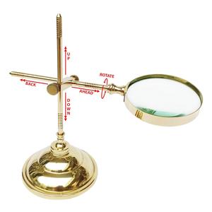 Loupe en laiton avec support, loupe de bureau vintage, loupe de lecture décorative et fonctionnelle pour le bureau, l'étude et la maison - Product Image 5