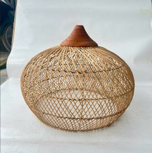 Handwoven Rattan Pendant <b>Light</b> <b>Shade</b> Rustic Boho <b>Wicker</b> Hanging Ceiling Lamp Round Shape Woven for Living Room, Cafe Shop - Product Image 2