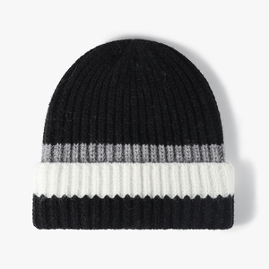 Extended Wide Ribbed Cuff Beanie <b>Hat</b> Men Classic Fit Thick Padded Cotton Blend Extra Thick Warm Outdoor Caps - Product Image 1