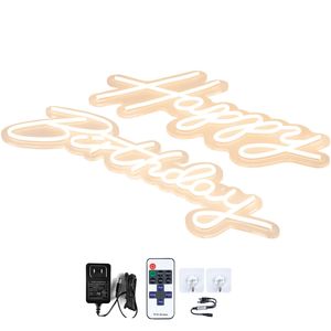 Insegna LED Neon 'Buon Compleanno' con Luminosità Regolabile e Interruttore Dimmer, 18 x 8 Pollici o 26 x 7,5 Pollici, Insegna a Forma di Numero per Esterni - Product Image 1