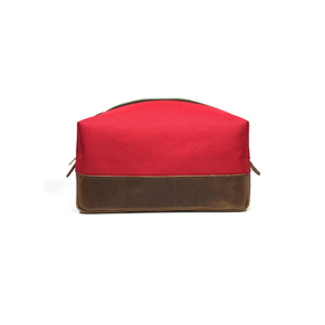 Bolsa de Cosméticos de Viaje de Gran Capacidad, Cuero Genuino, Cierre de Cremallera Resistente, Estilo Moderno con Diseño de Letras - Product Image 3