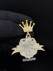 Pendentif breloque hip-hop pour homme The Ice Legacy en alliage, serti de diamants, avec placage or et or rose - Product Image 2
