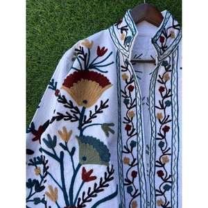 <b>White</b> Suzani Embroidery Velvet Fabric <b>Jacket</b> <b>Jacket</b> for Womens Indian Outfits Available at Wholesale Price For Export - Product Image 3